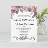 Elegante waterverf bloemige trouwkaarten kaart (Staand voorkant)