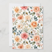 Elegante waterverf bloemige tuinfeest uitnodiging (Achterkant)