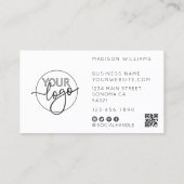 Elegante Waterverf Bloemist Logo QR Code Visitekaartje (Achterkant)