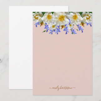 Elegante waterverf bloemkaart notitiekaartje