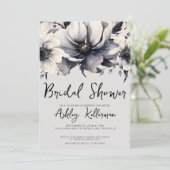 Elegante Waterverf Bloemrijke Bruidsdouche Kaart (Staand voorkant)