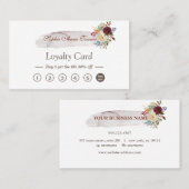 Elegante Waterverf Bloemrijke Burgundy Loyalty Car (Voorkant / Achterkant)