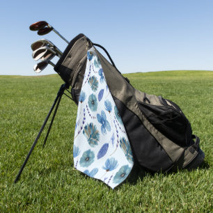Elegante waterverf bloemrijke decoratieve opvallen golfhanddoek