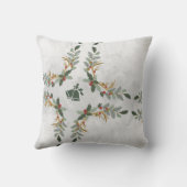 Elegante Waterverf Bloemrijke Kerst Familie Kussen (Achterkant)