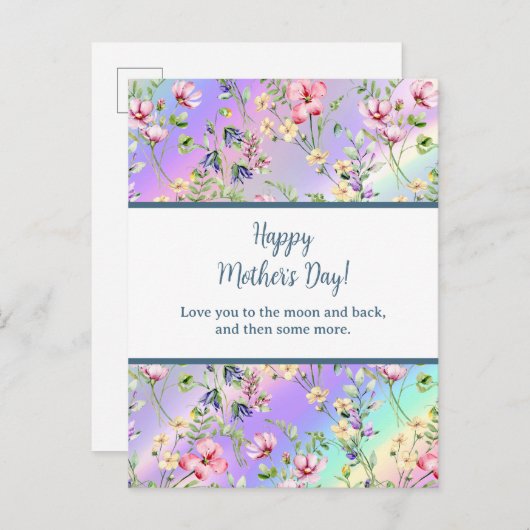 Elegante waterverf bloemschikking voor gelukkige M Uitnodiging Briefkaart (Voorkant / Achterkant)