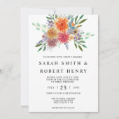 Elegante waterverf bloemschildering bruiloft kaart (Voorkant)