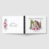 Elegante waterverf bloemstijl aangepaste foto brui gastenboek (Volledig)