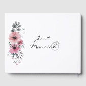 Elegante waterverf bloemstijl aangepaste foto brui gastenboek (Achterkant)