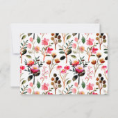 Elegante waterverf bloemstuk aangepaste bruidsfees bedankkaart (Achterkant)