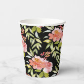 Elegante waterverf bloemstuk papieren bekers (Achterkant)