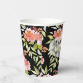 Elegante waterverf bloemstuk papieren bekers (Rechts)