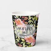 Elegante waterverf bloemstuk papieren bekers (Voorkant)