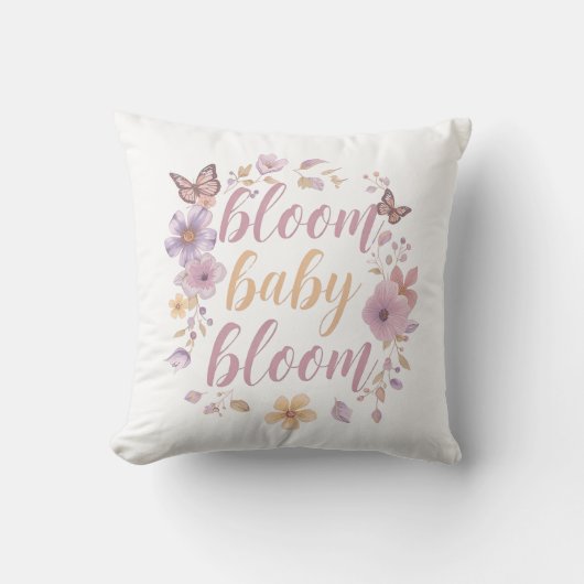 Elegante waterverf bloemstuk voor babykamer kussen (Voorkant)