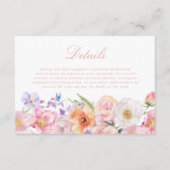 Elegante Waterverf Bloom Wedding Details Informatiekaartje (Voorkant)