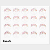 Elegante Waterverf Bloom Wedding Ronde Sticker (Vel)
