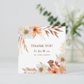 Elegante Waterverf Blooms of Autumn Wedding Bedankkaart (Staand voorkant)