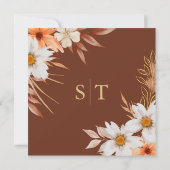 Elegante Waterverf Blooms of Autumn Wedding Bedankkaart (Achterkant)