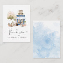 Elegante Waterverf Blue Bonjoor baby  Baby shower