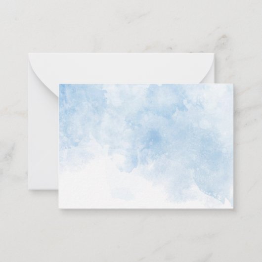 Elegante Waterverf Blue Crests FowerFlat Note Kaar Notitiekaartje (Achterkant)