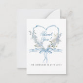 Elegante Waterverf Blue Crests FowerFlat Note Kaar Notitiekaartje (Voorkant)