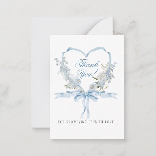 Elegante Waterverf Blue Crests FowerFlat Note Kaar Notitiekaartje (Voorkant)