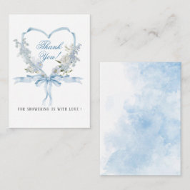 Elegante Waterverf Blue Crests FowerFlat Note Kaar Notitiekaartje