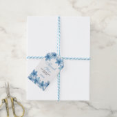 Elegante Waterverf Blue Flower Birthday Dank u Cadeaulabel (Met Touw)