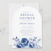 Elegante Waterverf Blue Flowers Vrijgezellenfeest Kaart (Voorkant)