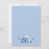 Elegante Waterverf Blue Hydrangea Baby Sprinkle Kaart (Achterkant)