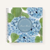 Elegante Waterverf Blue Hydrangea bruiloft gast Notitieboek (Voorkant)