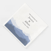 Elegante Waterverf Blue Mountain bruiloft Servet (Hoek)