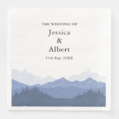 Elegante Waterverf Blue Mountain bruiloft Servet (Voorkant)