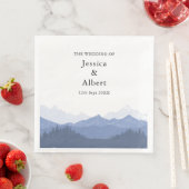 Elegante Waterverf Blue Mountain bruiloft Servet (Insitu)