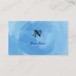 Elegante Waterverf Blue Visitekaartje