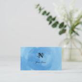 Elegante Waterverf Blue Visitekaartje (Staand voorkant)