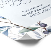 Elegante Waterverf Blueberry Boeken voor Baby Poster (Hoek)