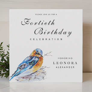 Elegante Waterverf Bluebird Milestone Verjaardag Kaart