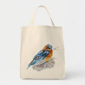Elegante Waterverf Bluebird Natuur Tote Bag (Voorkant)