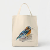 Elegante Waterverf Bluebird Personaliseren Tote Bag (Voorkant)