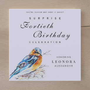 Elegante Waterverf Bluebird Surprise Verjaardag Kaart
