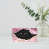 elegante waterverf blush agon black visitekaartje (Staand voorkant)