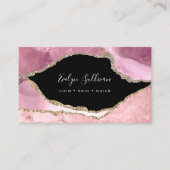 elegante waterverf blush agon black visitekaartje (Voorkant)