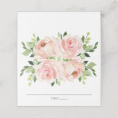 Elegante Waterverf Blush Bloemen Bruiloft Plaatskaartje (Buitenkant ongevouwen)