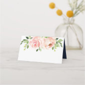 Elegante Waterverf Blush Bloemen Bruiloft Plaatskaartje (Achterkant)