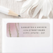Elegante Waterverf Blush Bruiloft Retouradres Etiket (Insitu)
