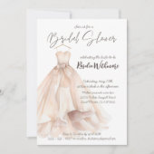 Elegante waterverf blush dress vrijgezellenfeest kaart (Voorkant)