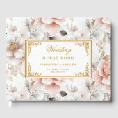 Elegante Waterverf Blush Flower Wedding Guest Book Gastenboek (Voorkant)