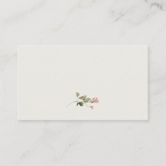 Elegante Waterverf Blush Garden Roze Rose Bruiloft Plaatskaartje (Achterkant)