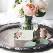 Elegante Waterverf Blush Garden Roze Rose Bruiloft Plaatskaartje