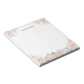 Elegante Waterverf Blush Pink pioenen Notitieblok (Schuin)